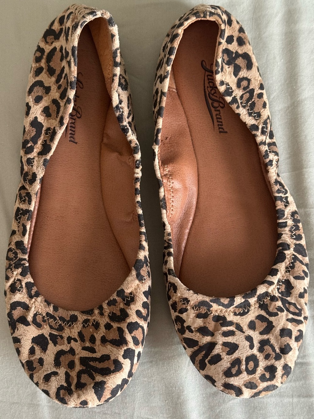 Lucky Brand Leopard Print Ballet Flats Animal Print Shoes Size 7